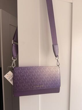Michael Kors Purple Ombre Signature Crossbody Bag